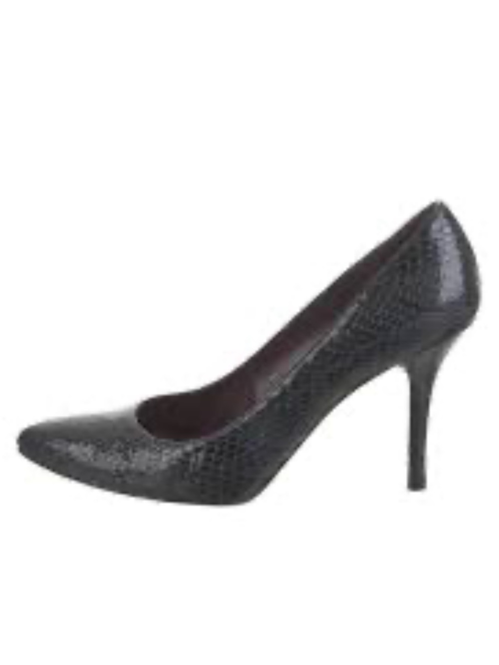 Stuart Weitzman navy blue Pointed Snake-Embossed Stiletto Pumps